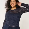All-Over Lace Crew -toppi