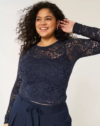 All-Over Lace Crew -toppi