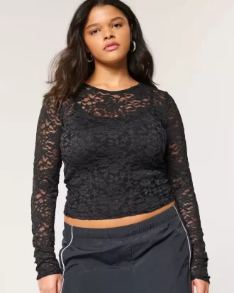 All-Over Lace Crew -toppi