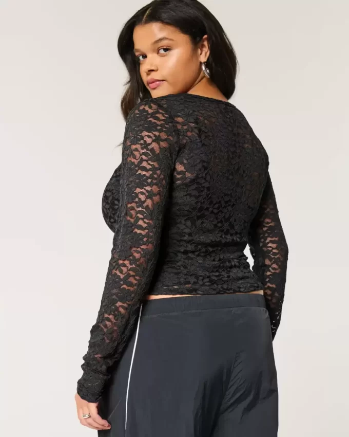 All-Over Lace Crew -toppi