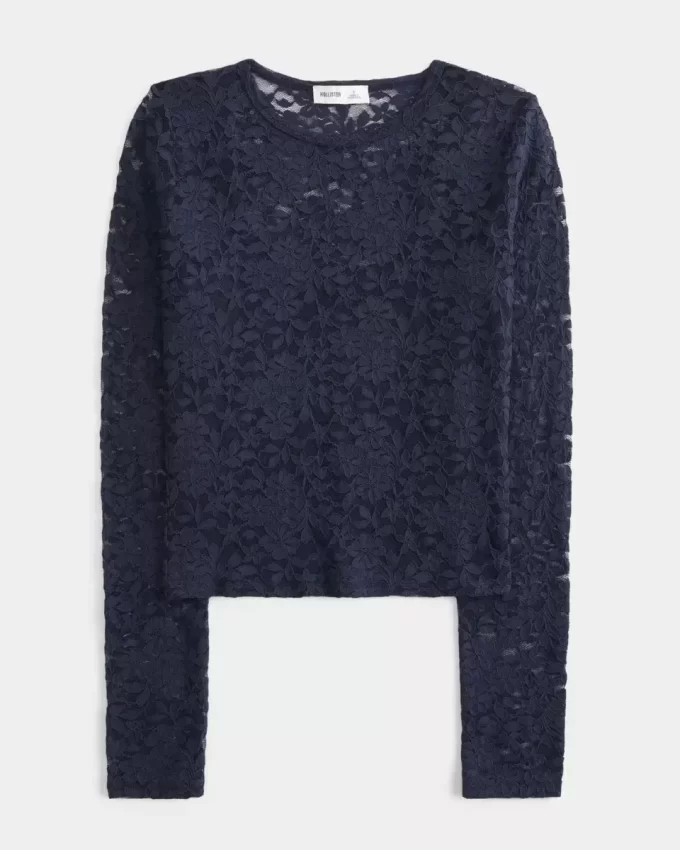 All-Over Lace Crew -toppi