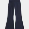 Aloha Graphic Foldover Waist Flare Housut Aloha Graphic Foldover Waist Flare Housut