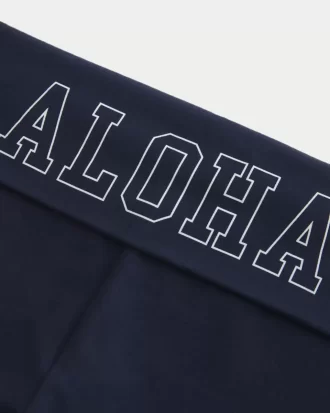 Aloha Graphic Foldover Waist Flare Housut
