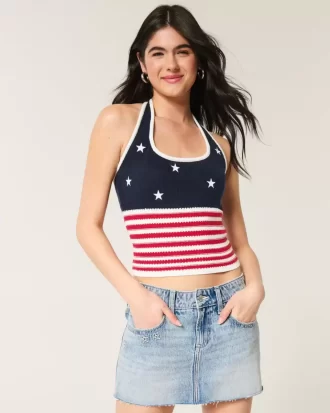 Amerikan lippukuvioinen virkatut riimutoppi