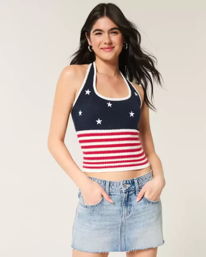 Amerikan lippukuvioinen virkatut riimutoppi