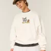 Baggy Cinch Tom and Jerry Graphic Crew -huppari Baggy Cinch Tom and Jerry Graphic Crew -huppari