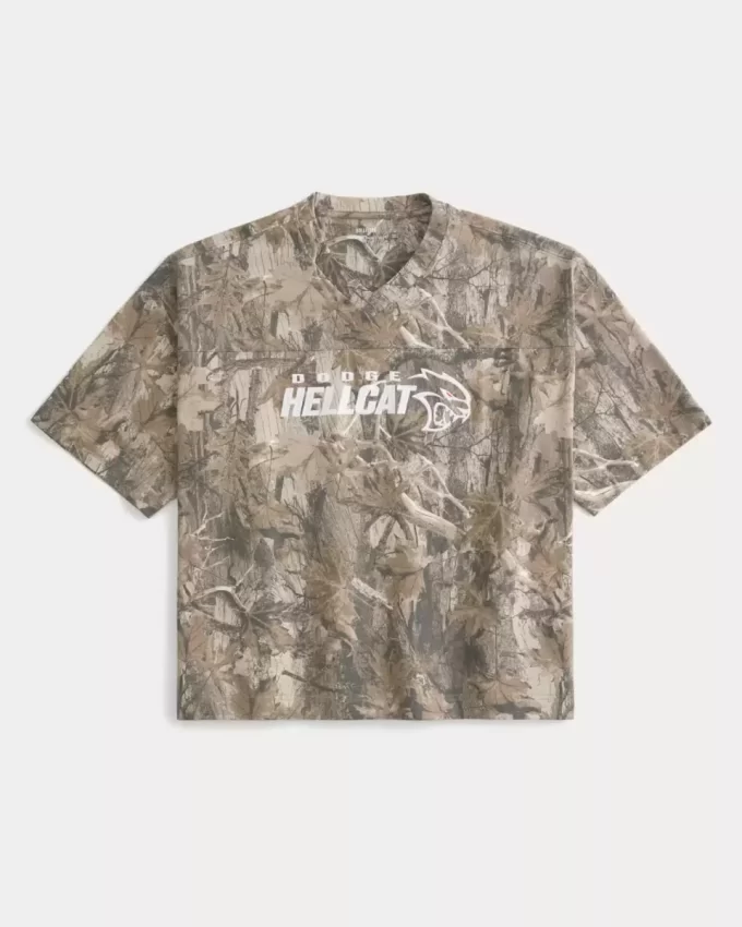 Baggy Heavyweight Crop Dodge Graphic Camo T-paita Baggy Heavyweight Crop Dodge Graphic Camo T-paita