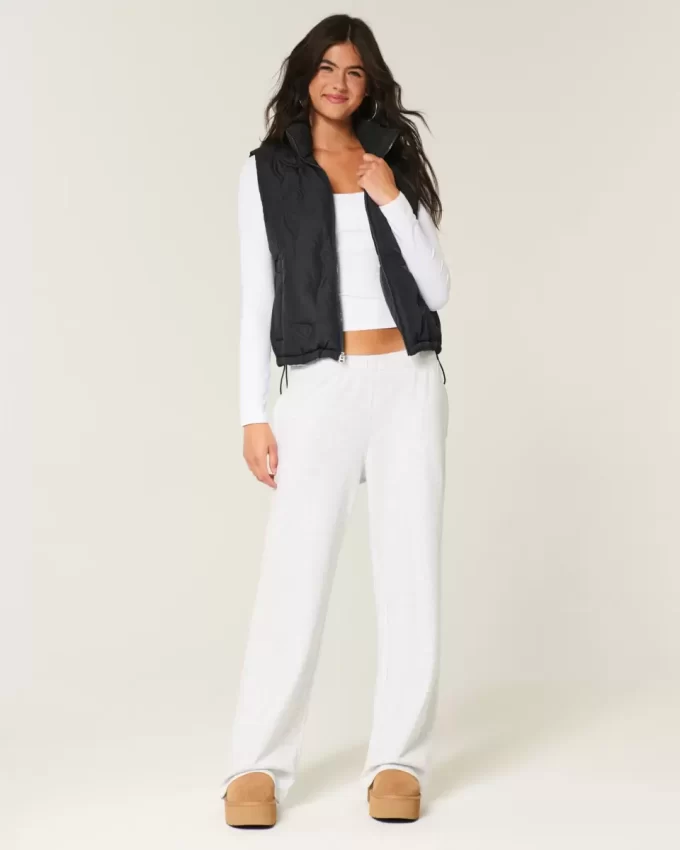Bow Pattern Puffer Vest Bow Pattern Puffer Vest