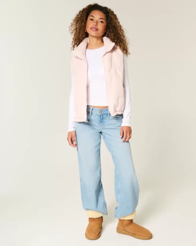 Bow Pattern Puffer Vest Bow Pattern Puffer Vest