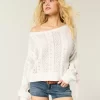 Bow-Sleeve Cable-Knit pusero Bow-Sleeve Cable-Knit pusero