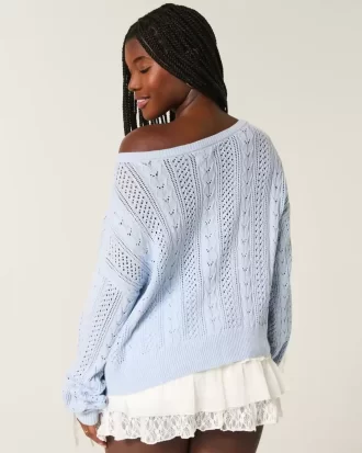 Bow-Sleeve Cable-Knit pusero