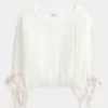 Bow-Sleeve Cable-Knit pusero Bow-Sleeve Cable-Knit pusero