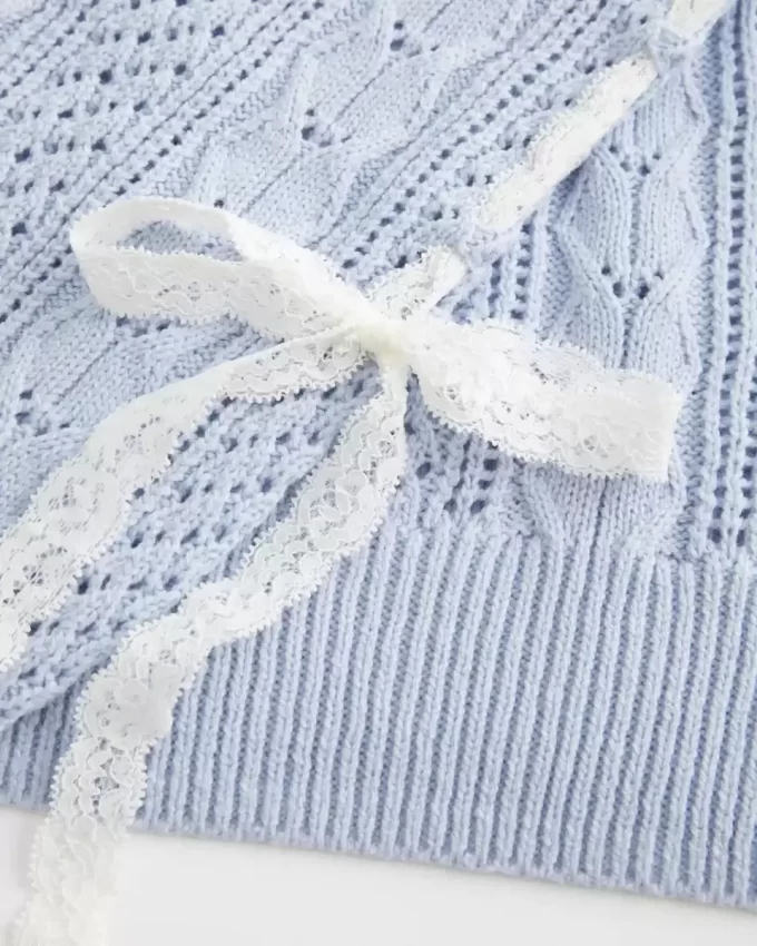 Bow-Sleeve Cable-Knit pusero Bow-Sleeve Cable-Knit pusero