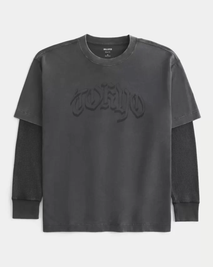 Box Layered Thermal Tokyo Graphic -paita