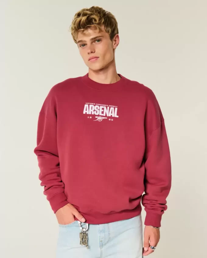 Boxy Arsenal FC Graphic Crew -huppari Boxy Arsenal FC Graphic Crew -huppari
