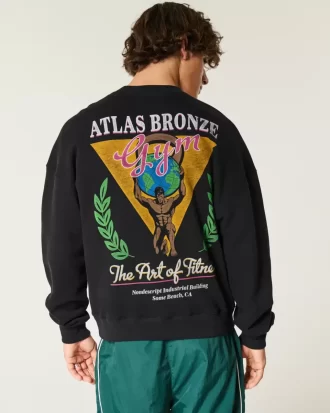 Boxy Atlas Bronze Gym Graphic Crew collegepaita