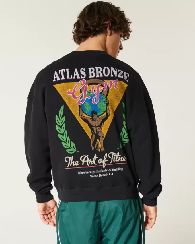 Boxy Atlas Bronze Gym Graphic Crew collegepaita Boxy Atlas Bronze Gym Graphic Crew collegepaita