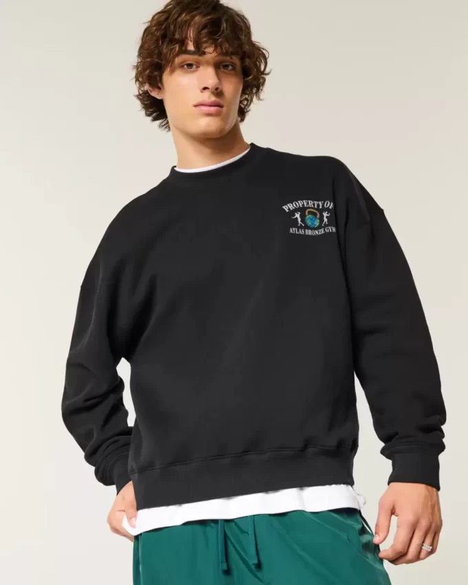 Boxy Atlas Bronze Gym Graphic Crew collegepaita Boxy Atlas Bronze Gym Graphic Crew collegepaita