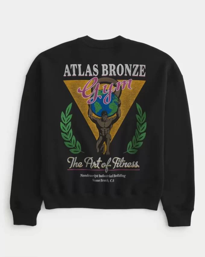 Boxy Atlas Bronze Gym Graphic Crew collegepaita Boxy Atlas Bronze Gym Graphic Crew collegepaita