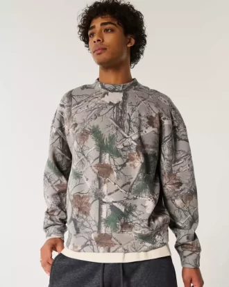 Boxy Camo Logo Crew collegepaita