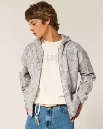Boxy Camo vetoketjullinen huppari