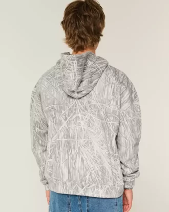 Boxy Camo vetoketjullinen huppari
