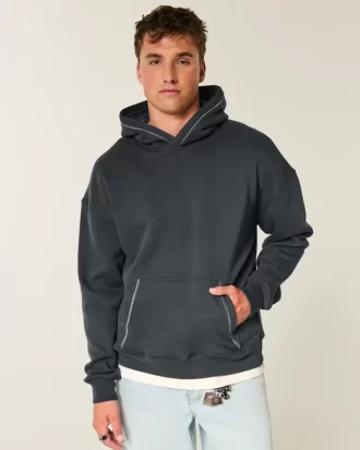 Boxy Contrast Stitch -huppari