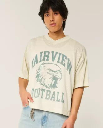 Boxy Crop Fairview Football Graphic Jersey