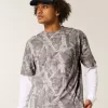 Boxy Crop Heavyweight Camo Crew T-paita