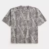 Boxy Crop Heavyweight Camo Crew T-paita