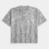 Boxy Crop Heavyweight Camo Crew T-paita