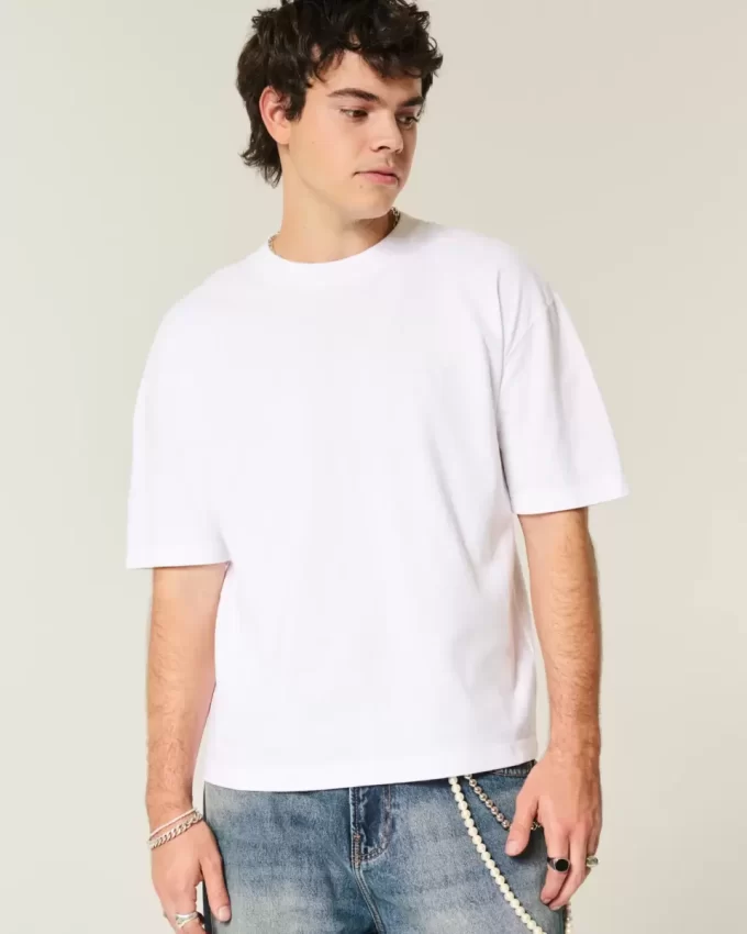 Boxy Crop Heavyweight Crew T-paita