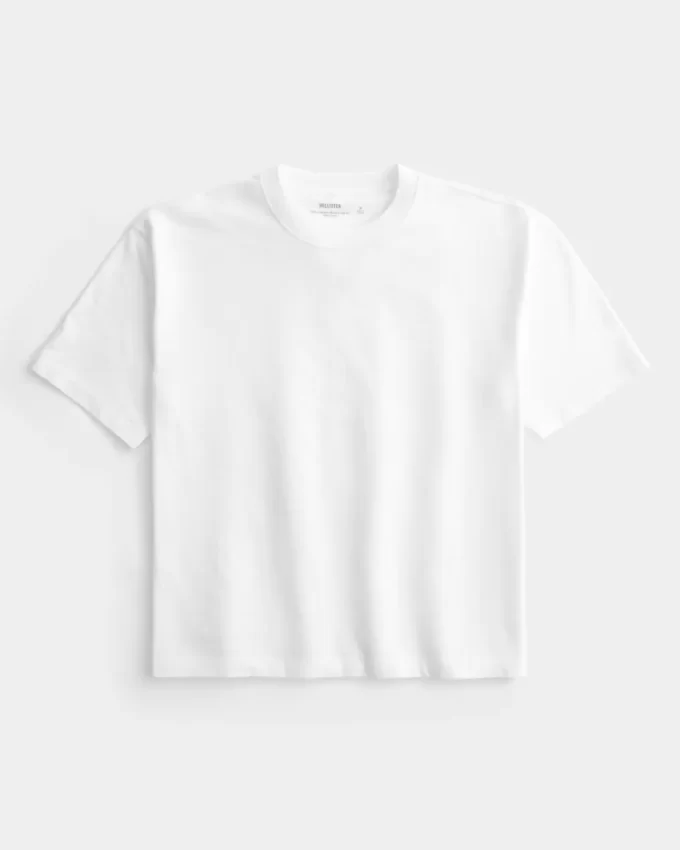 Boxy Crop Heavyweight Crew T-paita
