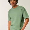 Boxy Crop Heavyweight Washed Crew T-paita