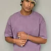 Boxy Crop Heavyweight Washed Crew T-paita