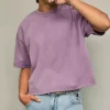 Boxy Crop Heavyweight Washed Crew T-paita
