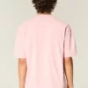 Boxy Crop Heavyweight Washed Crew T-paita