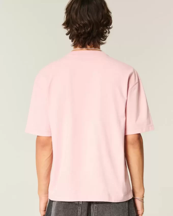 Boxy Crop Heavyweight Washed Crew T-paita