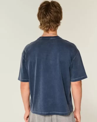 Boxy Crop Heavyweight Washed Crew T-paita