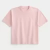 Boxy Crop Heavyweight Washed Crew T-paita