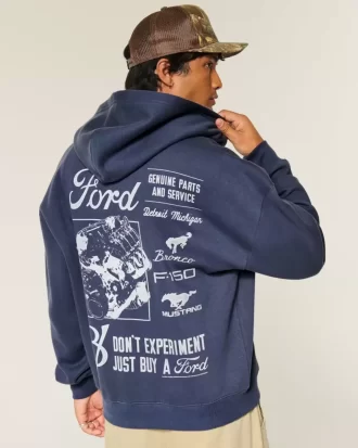 Boxy Ford Graphic vetoketjullinen huppari