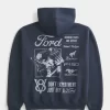 Boxy Ford Graphic vetoketjullinen huppari