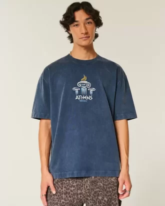 Boxy Heavyweight Athens Graphic T-paita Boxy Heavyweight Athens Graphic T-paita