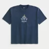 Boxy Heavyweight Athens Graphic T-paita