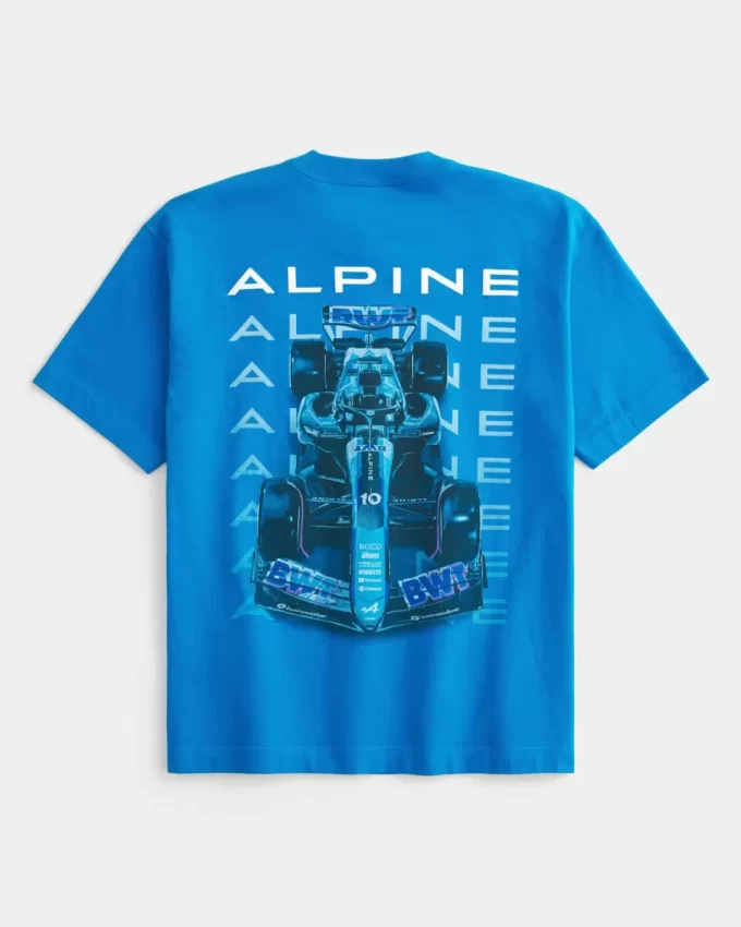 Boxy Heavyweight BWT Alpine F1 Team Graphic T-paita Boxy Heavyweight BWT Alpine F1 Team Graphic T-paita