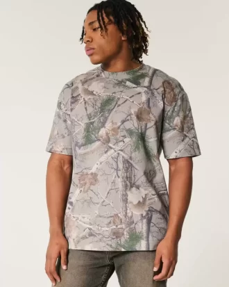 Boxy Heavyweight Camo Crew T-paita