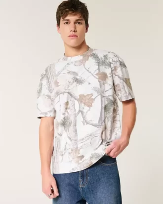 Boxy Heavyweight Camo Crew T-paita