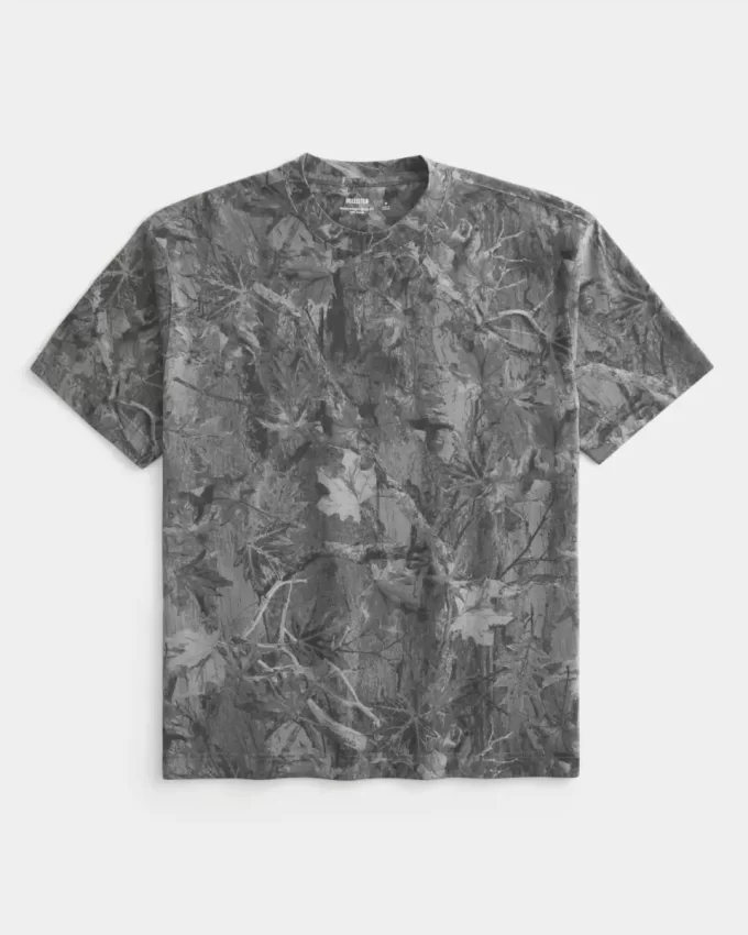 Boxy Heavyweight Camo Crew T-paita