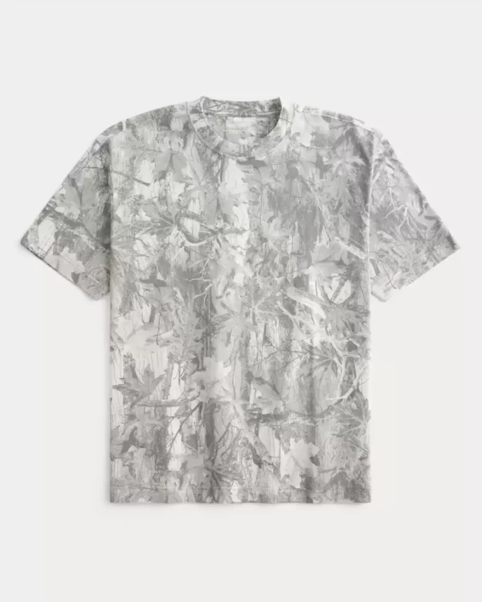 Boxy Heavyweight Camo Crew T-paita