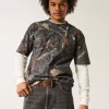 Boxy Heavyweight Camo Crew T-paita